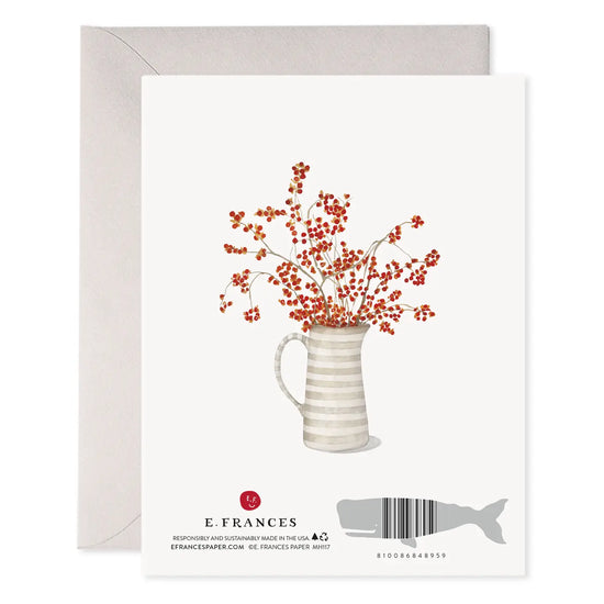 Autumn Berry Wreath Thanksgiving Greeting Card