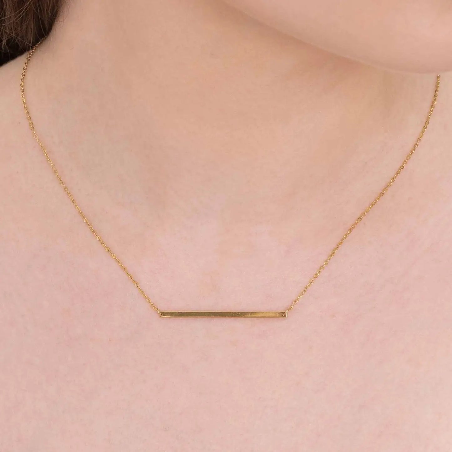 Modern Minimalist Bar Necklace - Gold