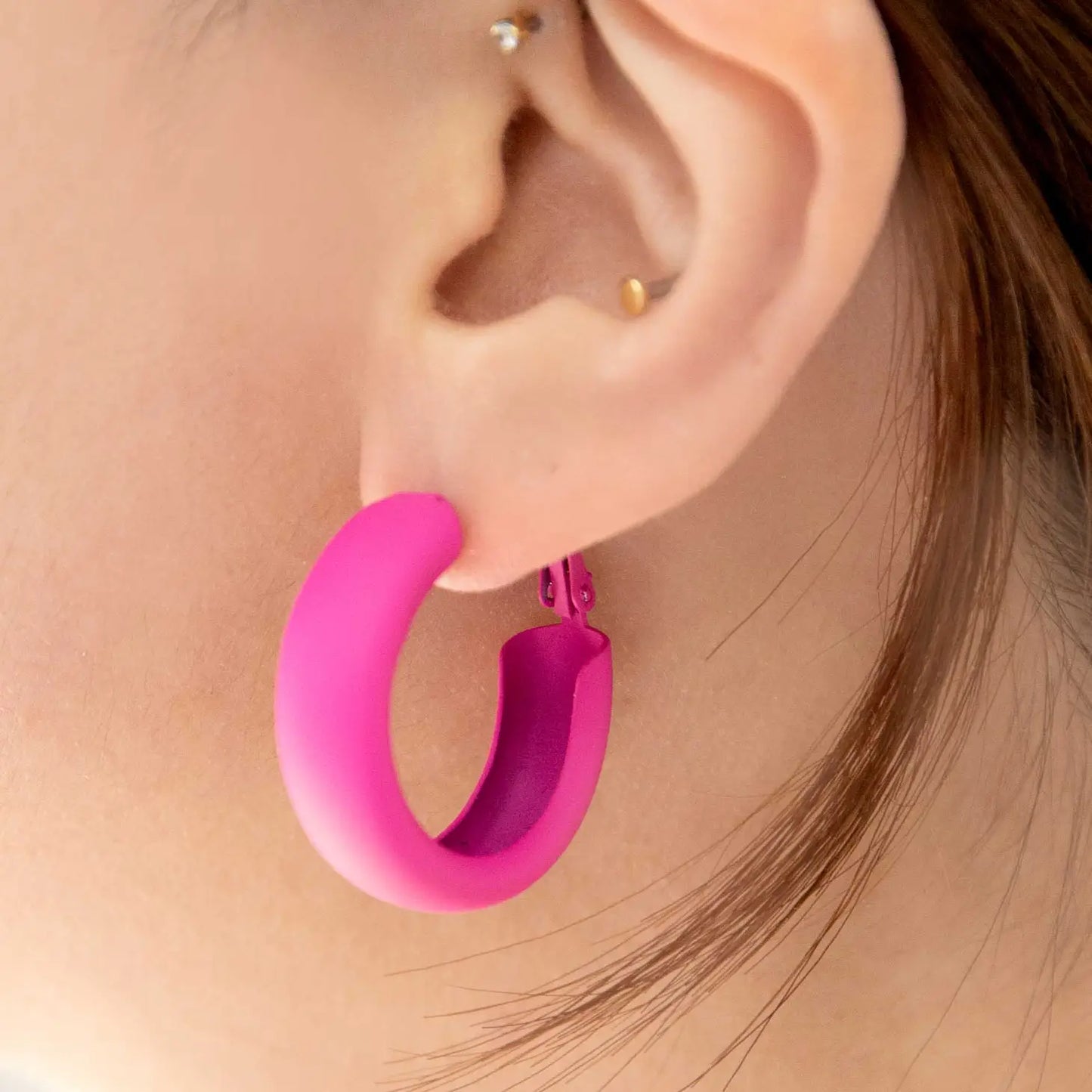 Eclectic Hoop Earrings - Pink