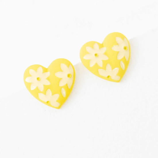Flower Lover Stud Earrings - Yellow