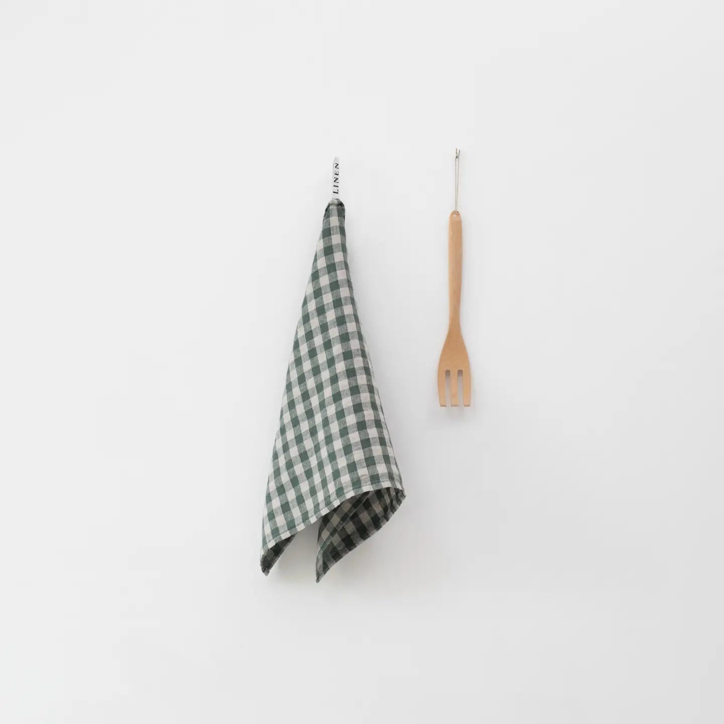 Forest Green Gingham Linen Kitchen Towel