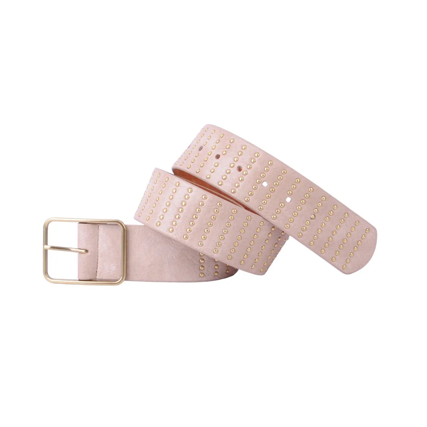 Stud-Covered Belt - Taupe