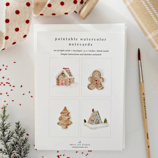 Paint Your Own Gingerbread Greeting Cards - Set of 8