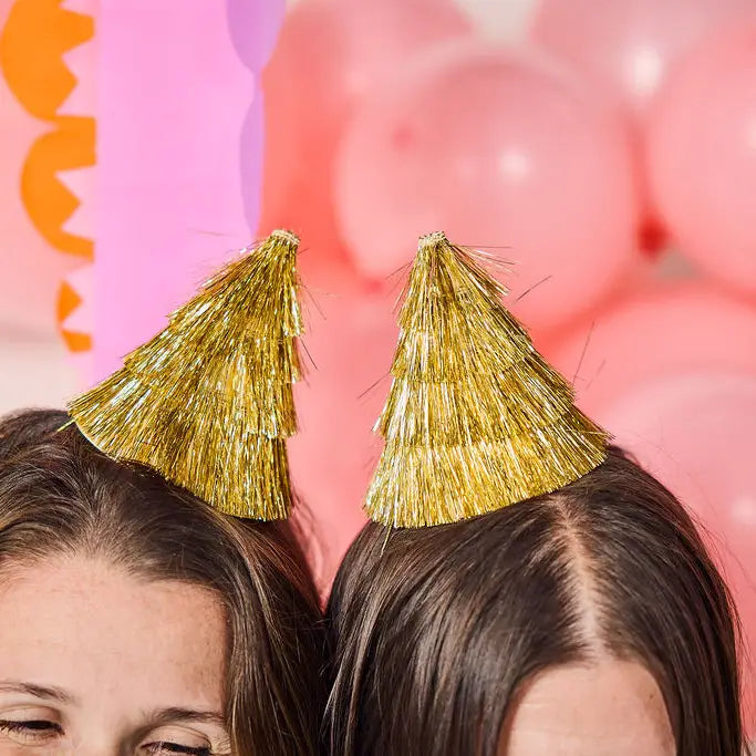 Golden Girl Mini Fringe Party Hats - Set of 4