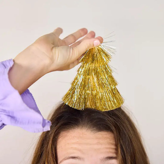 Golden Girl Mini Fringe Party Hats - Set of 4