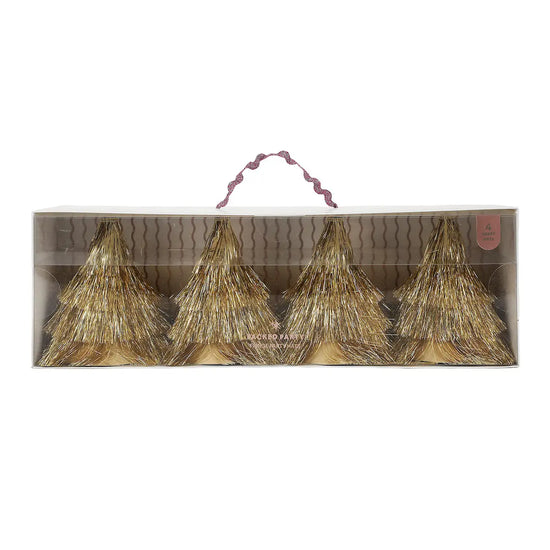 Golden Girl Mini Fringe Party Hats - Set of 4