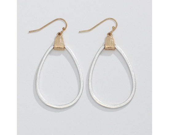 Two-Tone Textured Drop Earrings