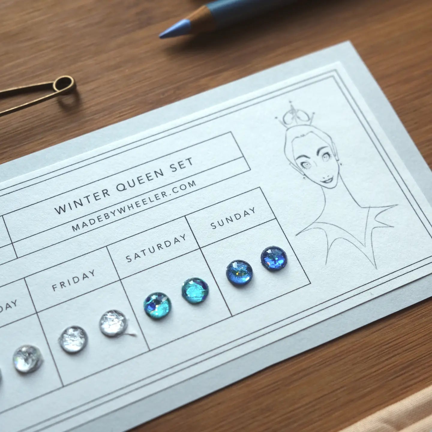 Winter Queen Stick-On Earrings