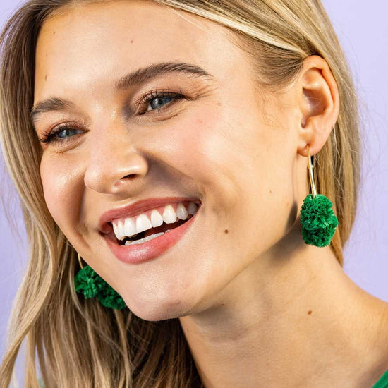 Teardrop Statement Bib Necklace Solid Kelly Green Earrings on Luulla