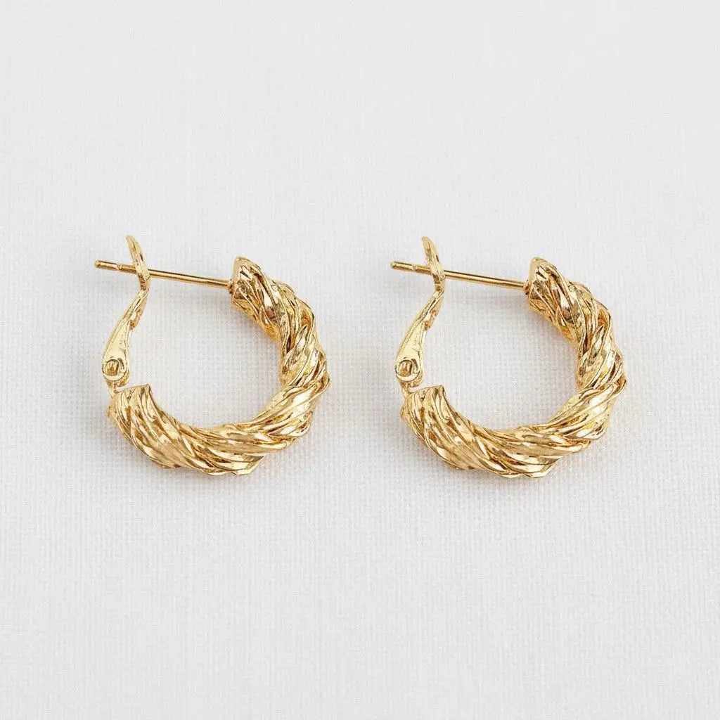 Retro Twisted Hoop Earrings