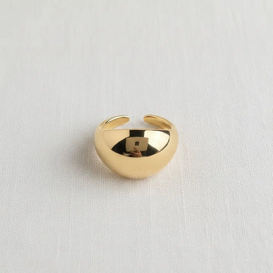 Gold-Plated Geometric Adjustable Ring