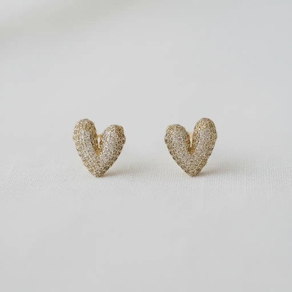 Charming Heart-Shaped Gemstone Earrings