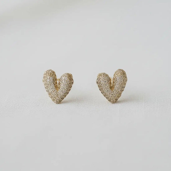 Charming Heart-Shaped Gemstone Earrings