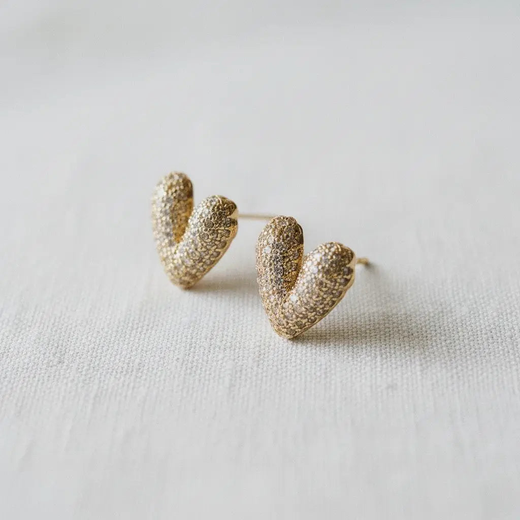 Charming Heart-Shaped Gemstone Earrings