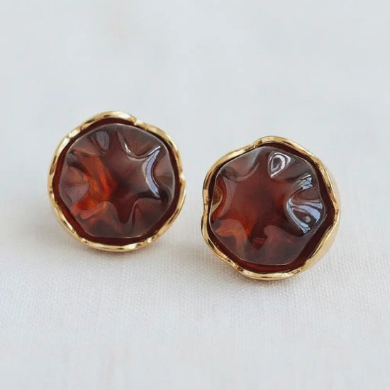 Chic Retro Amber Earrings