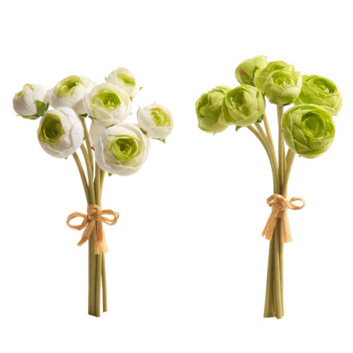 Real Touch Faux Ranunculus Bundle - Green