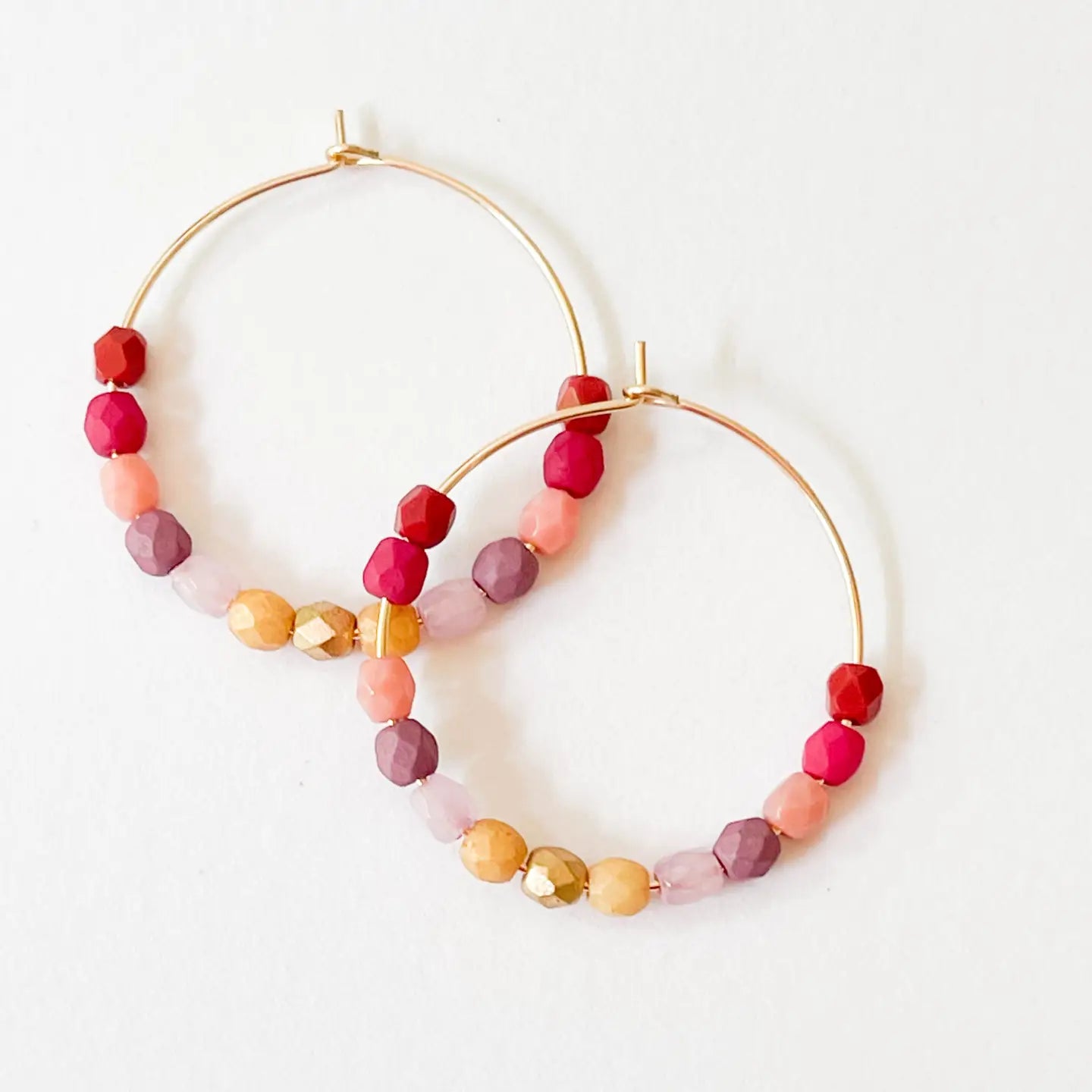 Colorful Gold-Filled Hombre Hoop Earrings - Purple