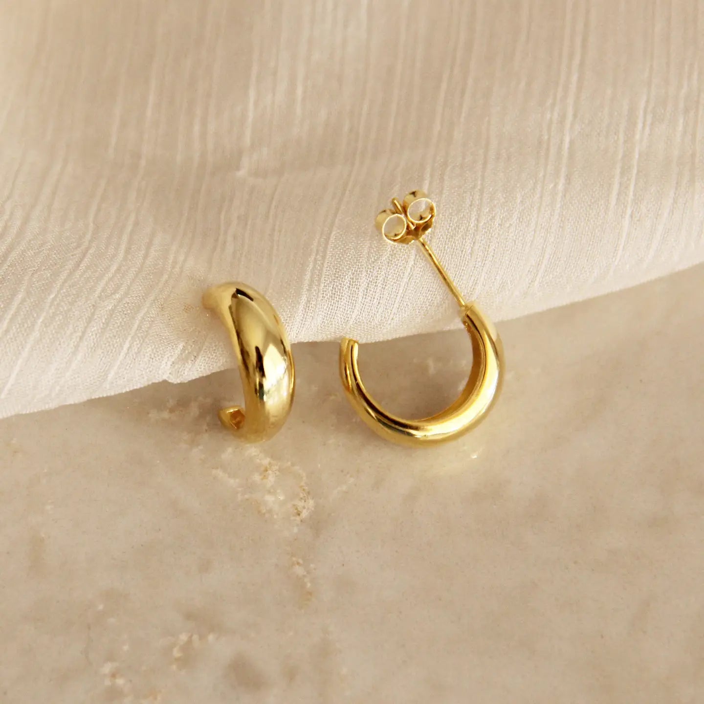 Emery Semi Hoop Earrings - Gold