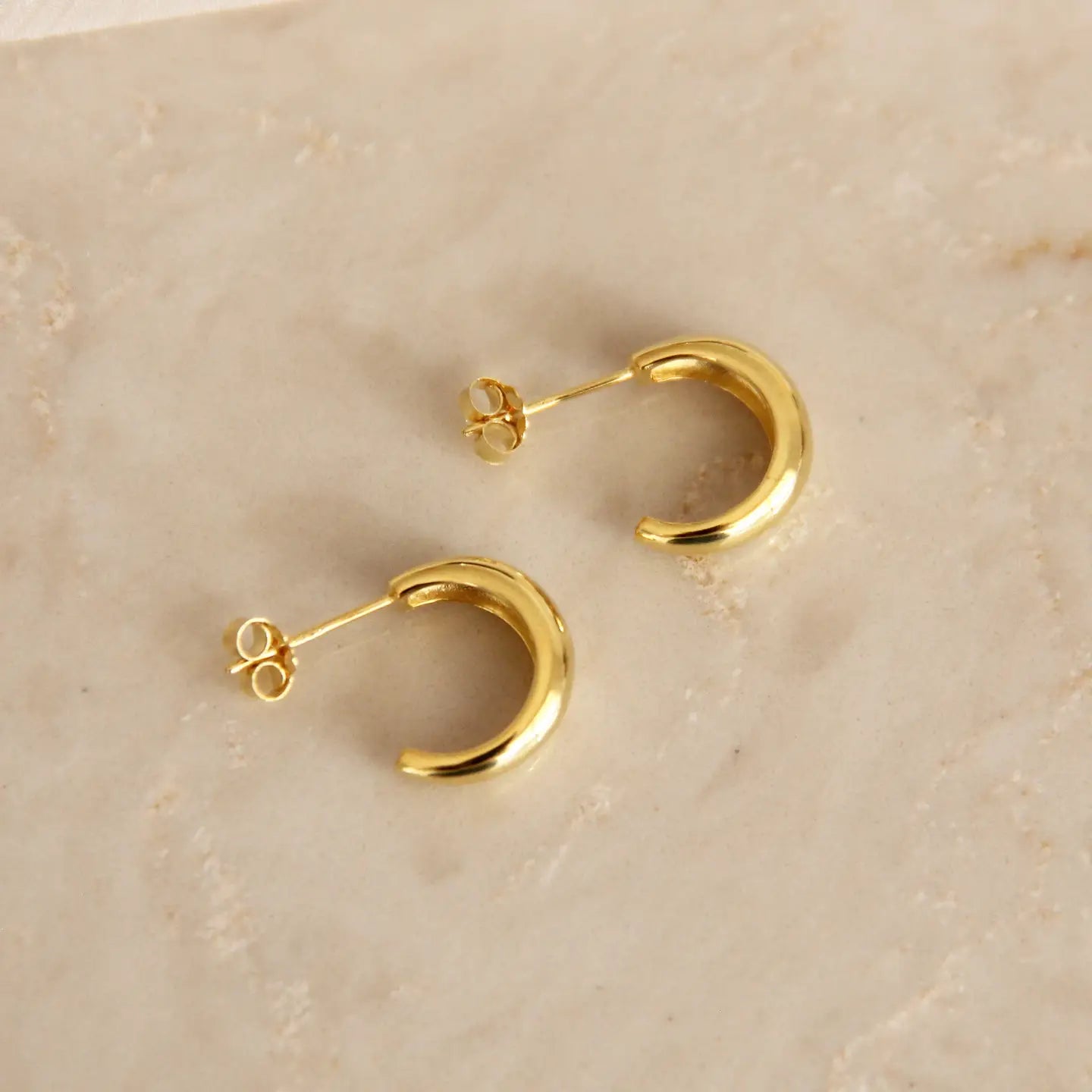 Emery Semi Hoop Earrings - Gold