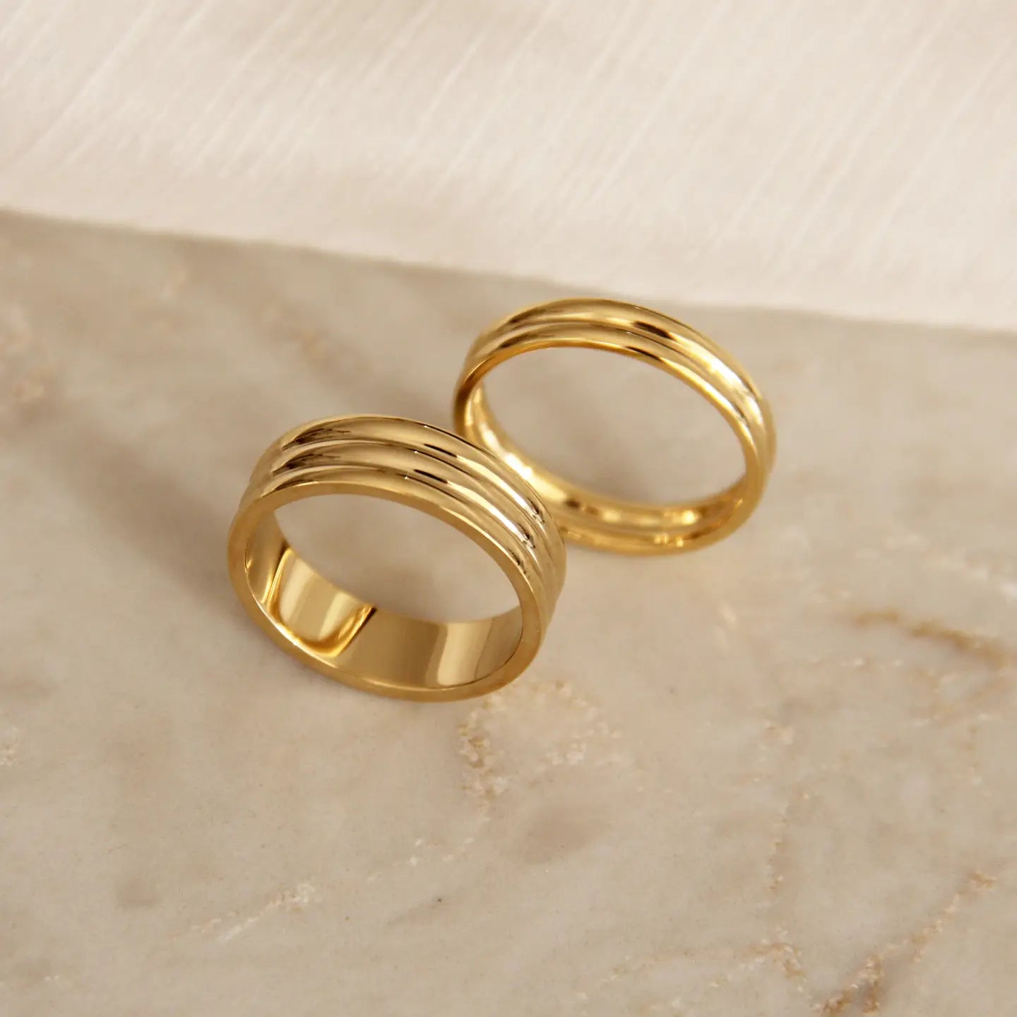 Layered Cigar Band Ring - 6 mm