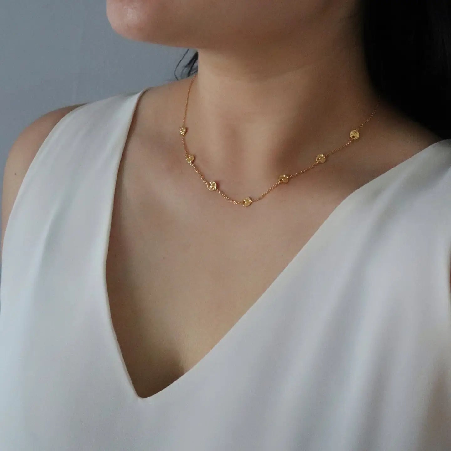 Hammered Disc Necklace