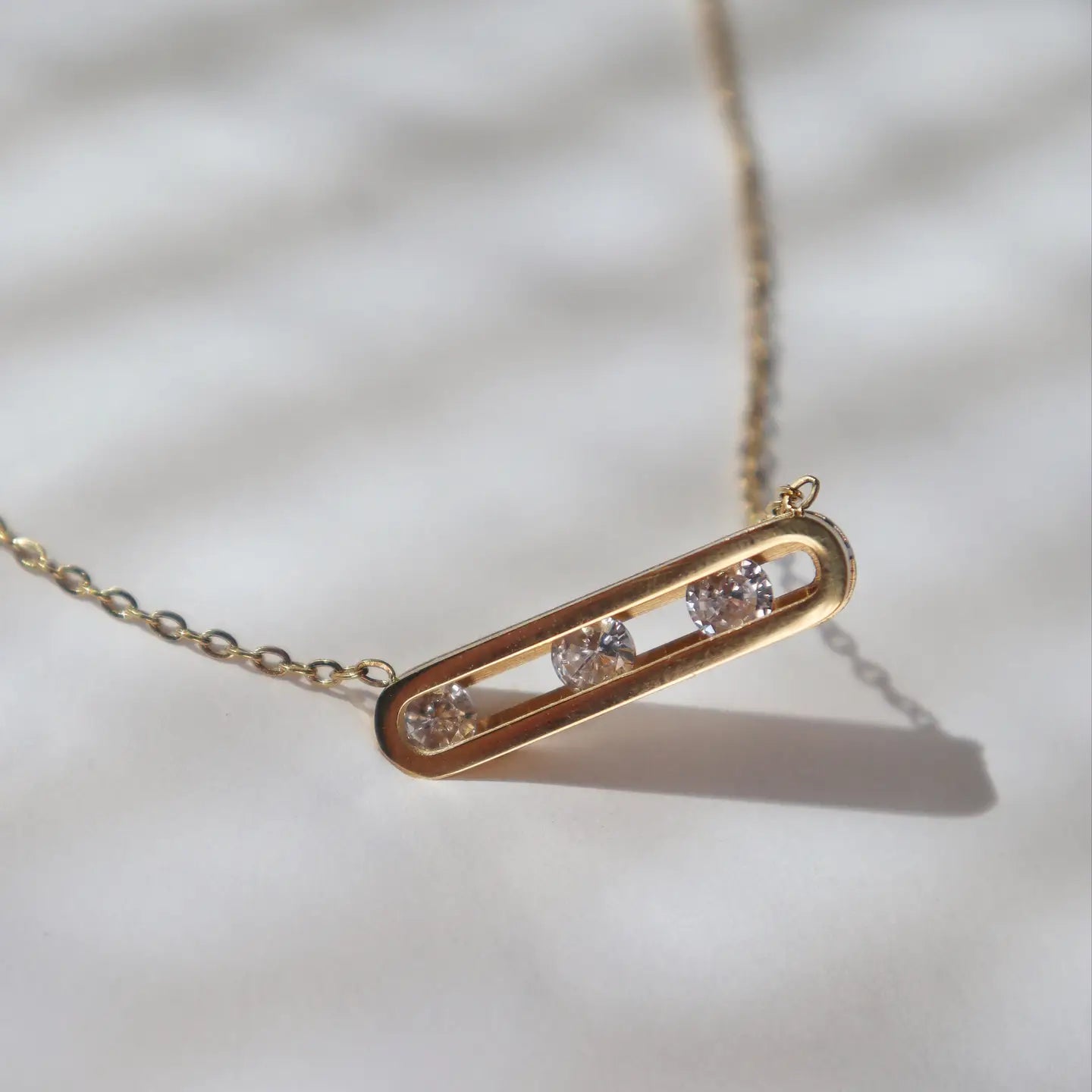 Lumi CZ Bar Necklace