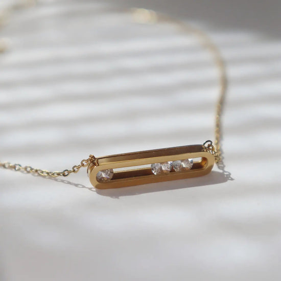 Lumi CZ Bar Necklace