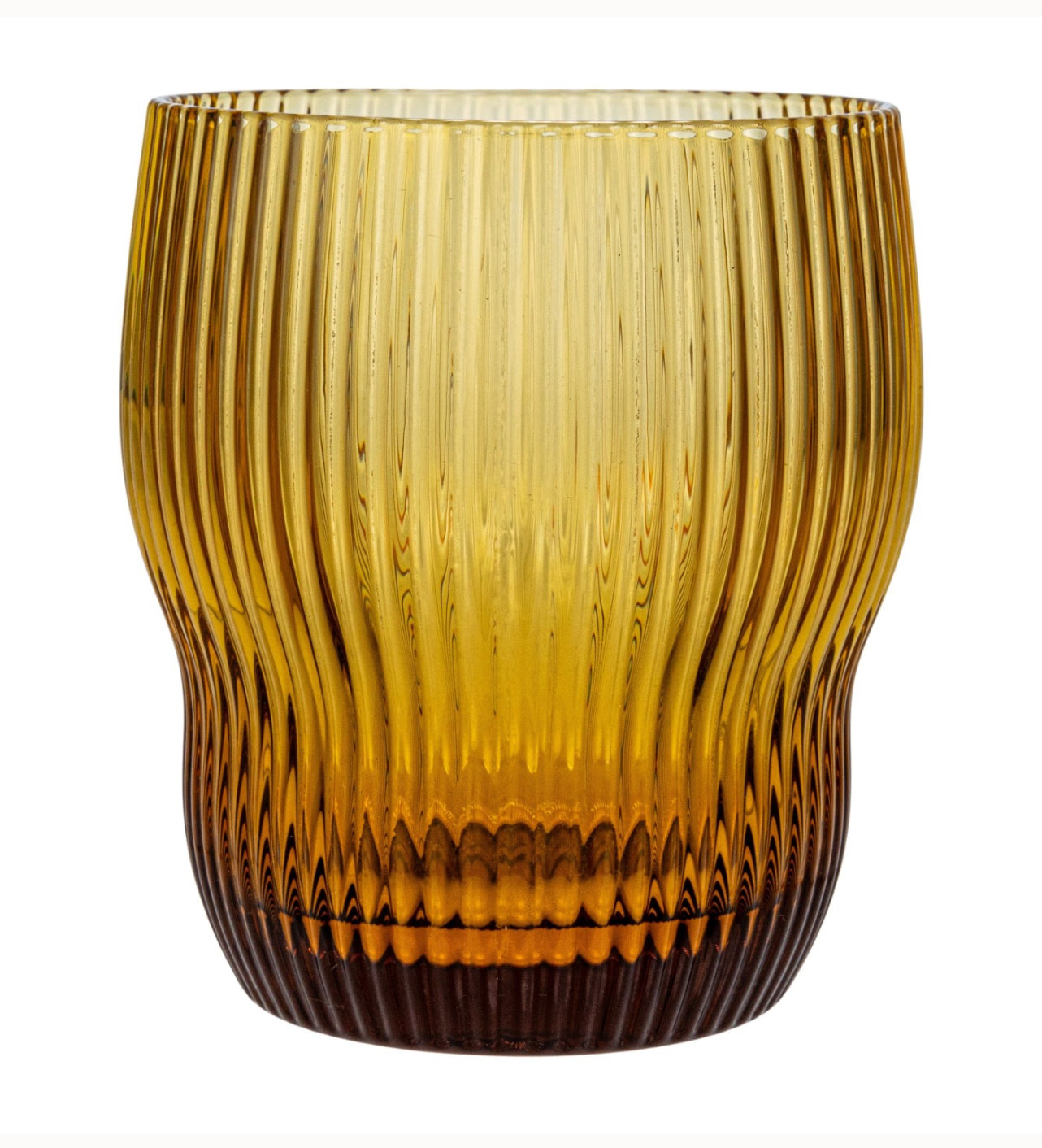 Fluted Drinking Glass - Amber