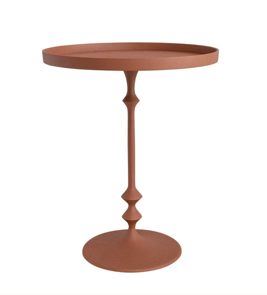 Metal Table with Textured Sand FInish - Matte Sienna
