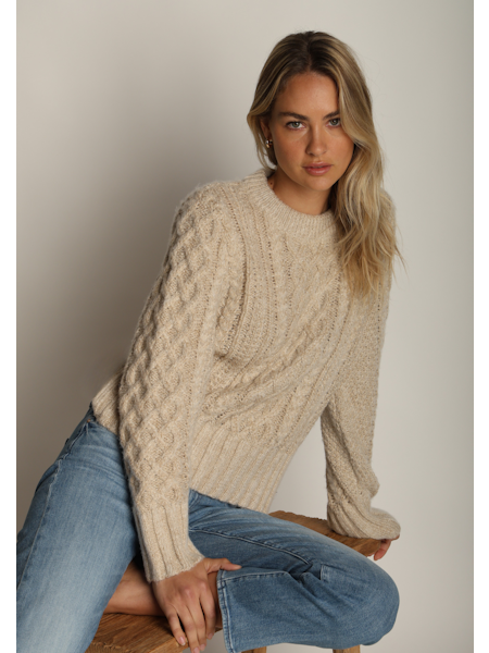 Serena Cable Knit Sweater - Oatmeal