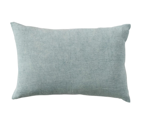 Stonewashed Linen Lumbar Pillow - Mint
