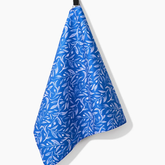 Hanukkah Leaves Tea Towel - White