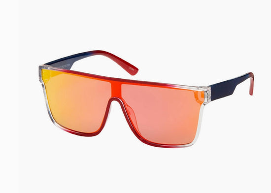 Shields Wrap Mirrored Sunglasses - Gold