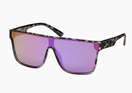 Shields Wrap Mirrored Sunglasses - Purple