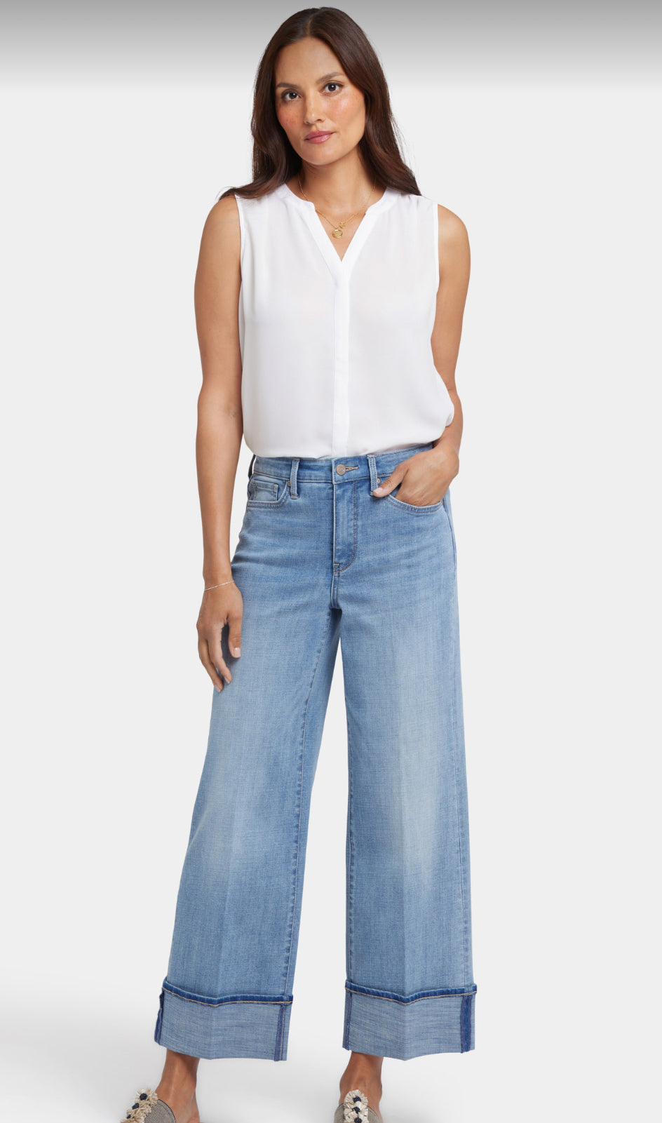 Teresa Wide Leg Jeans with Wide Cuff - Madison River