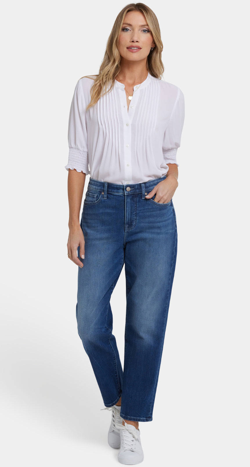 High Rise Boyfriend Jeans - Cool Marine