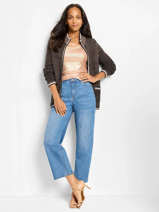 Brick Stitch Knit Jacket - Neutral Multi