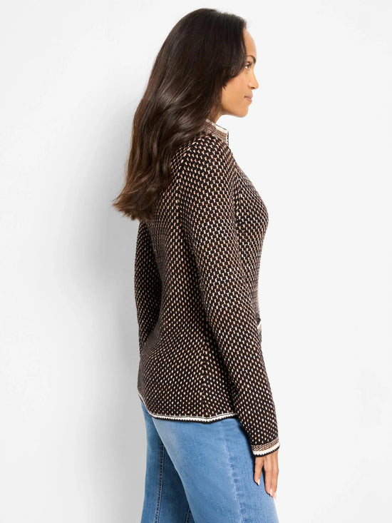 Brick Stitch Knit Jacket - Neutral Multi