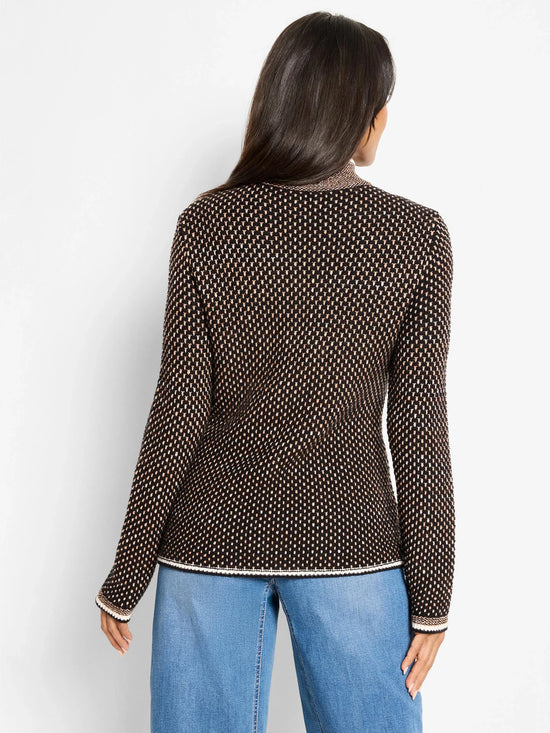Brick Stitch Knit Jacket - Neutral Multi
