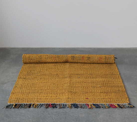 Load image into Gallery viewer, Woven Jute Rug with Fringe
