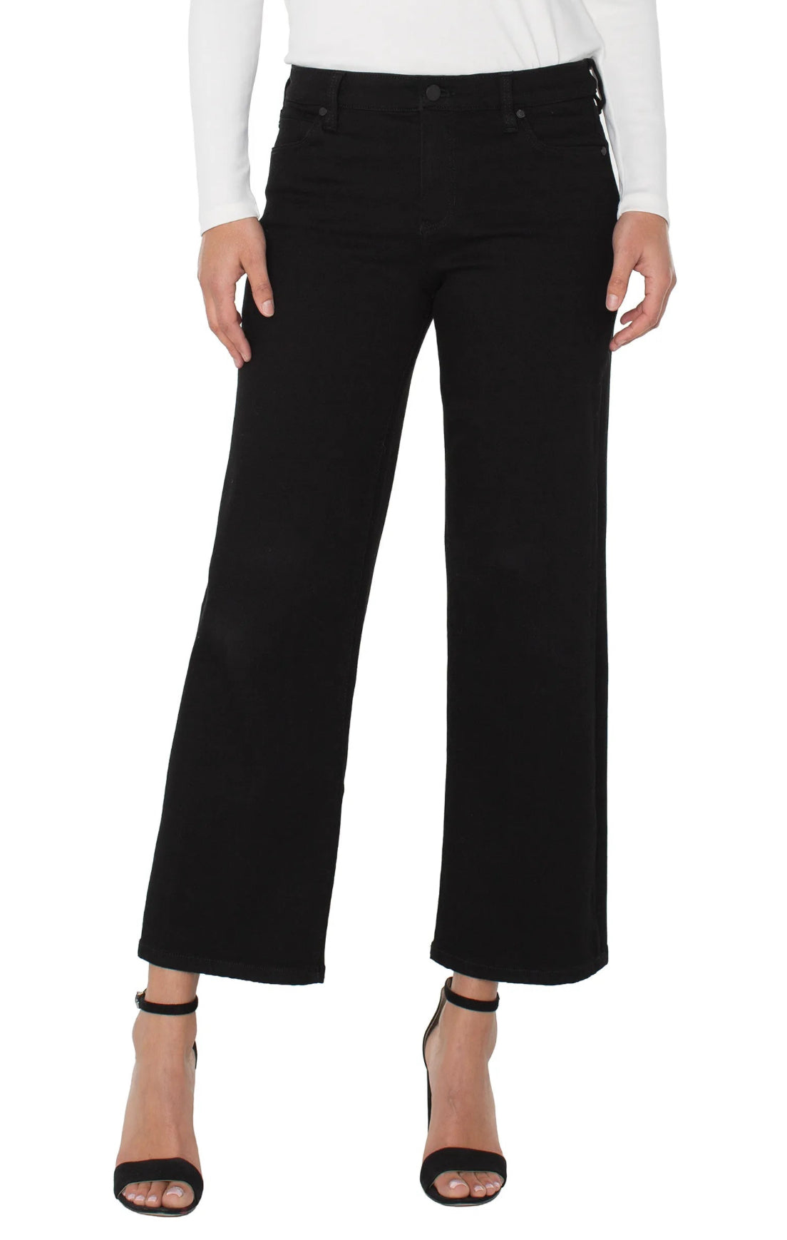 Stride High Rise Wide Leg Jeans - Black Rinse