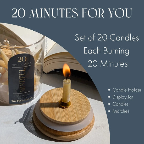 20 Minute Beeswax Meditation Candle Set