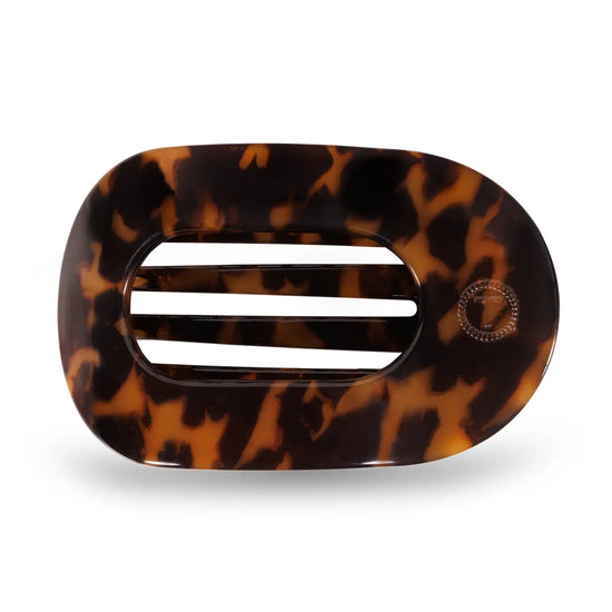 Flat Round Hair Clip - Tortoise - Medium