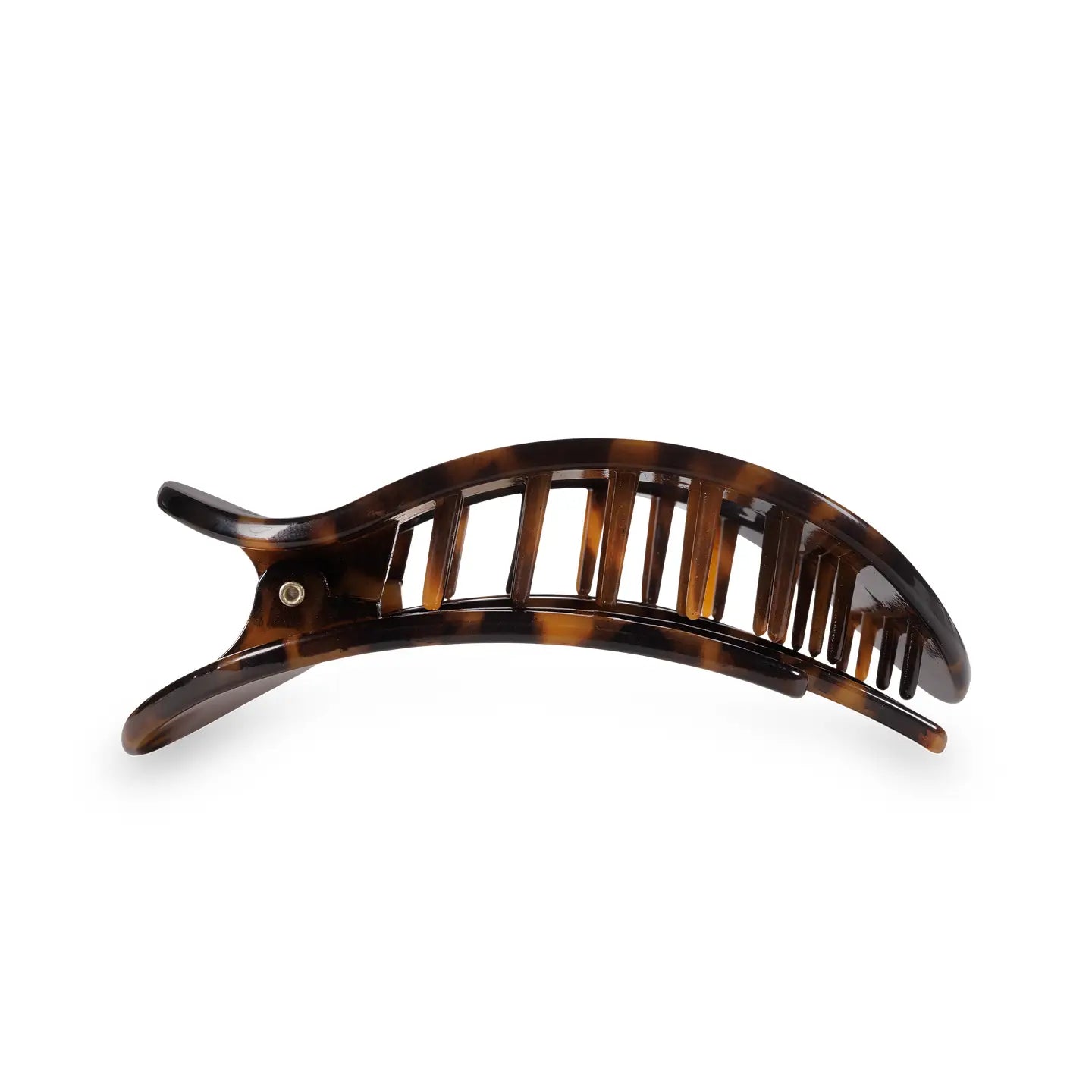 Flat Round Hair Clip - Tortoise - Medium