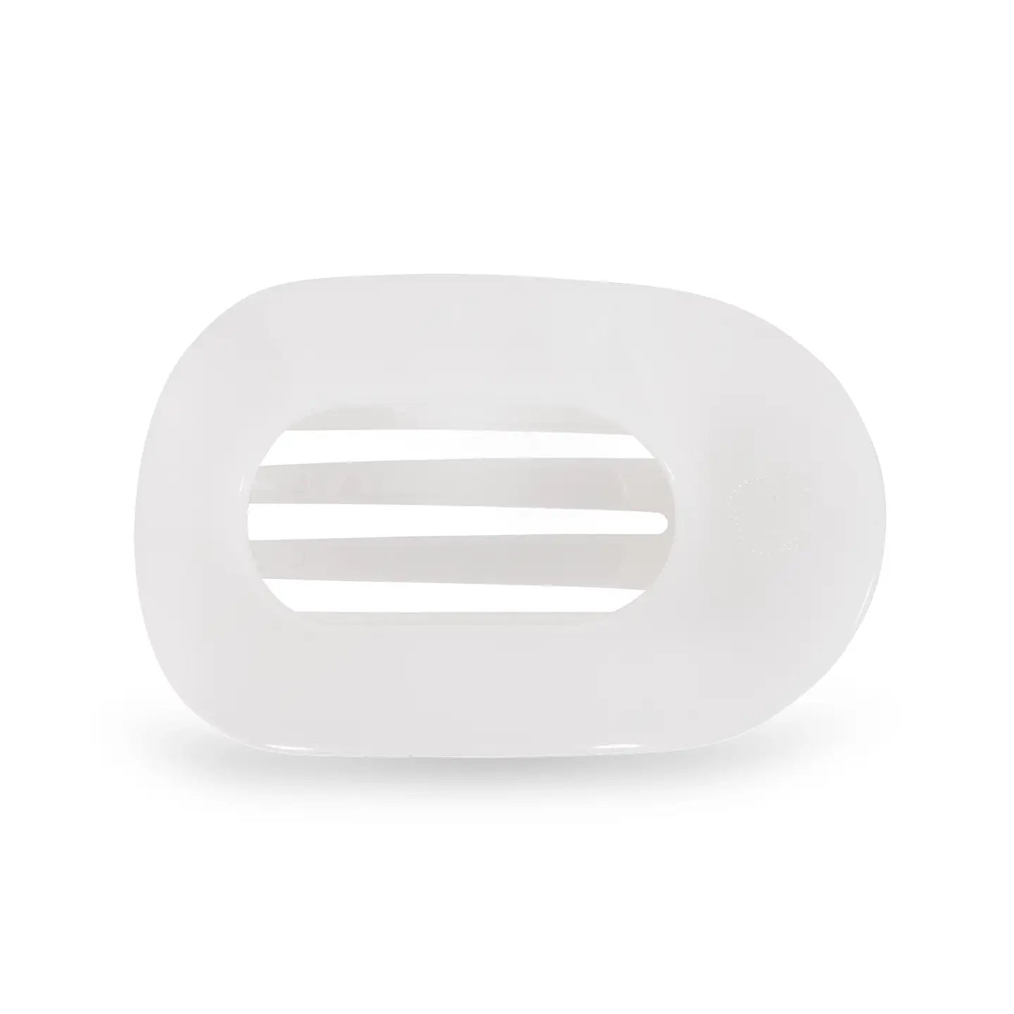 Flat Round Hair Clip - Coconut White - Medium