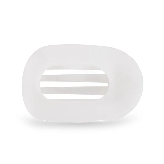 Flat Round Hair Clip - Coconut White - Medium