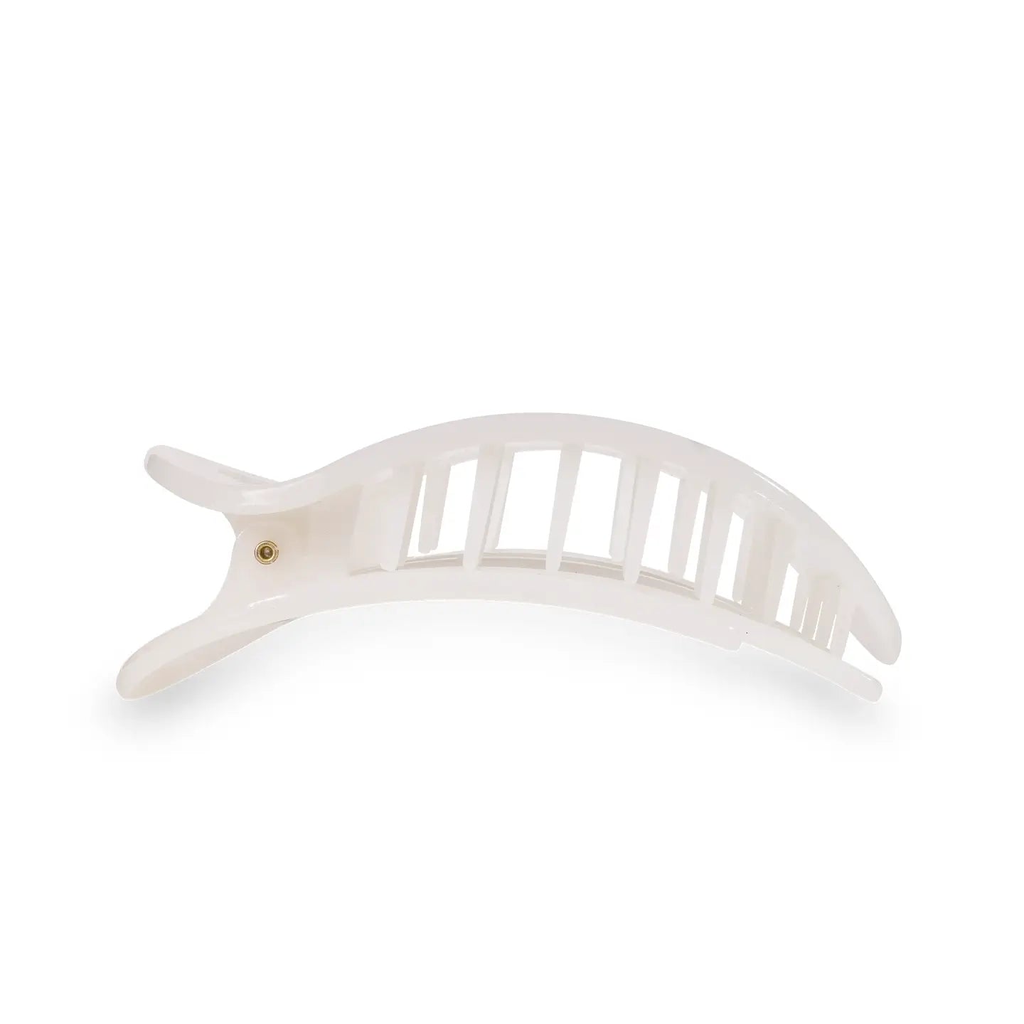 Flat Round Hair Clip - Coconut White - Medium