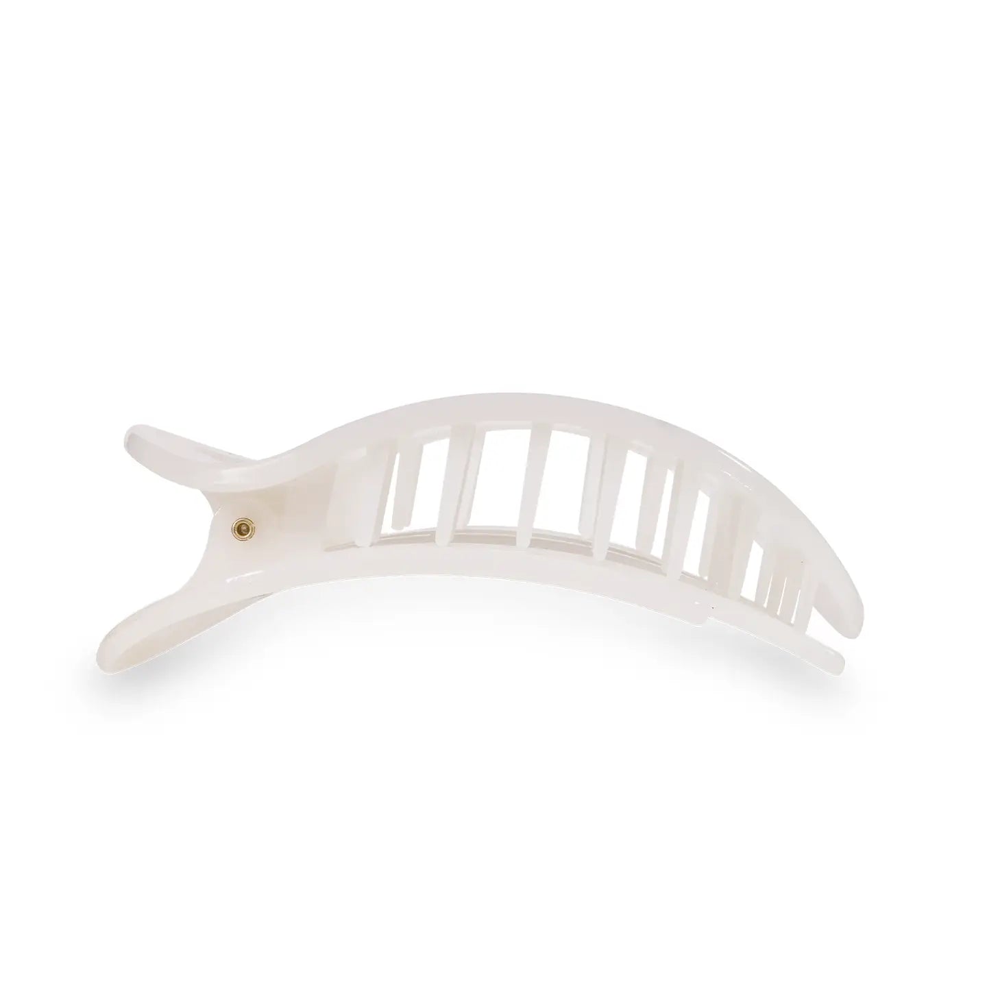 Round Flat Hair Clip - Coconut White - Small