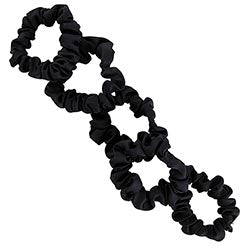 Satin Mini Scrunchies - Black