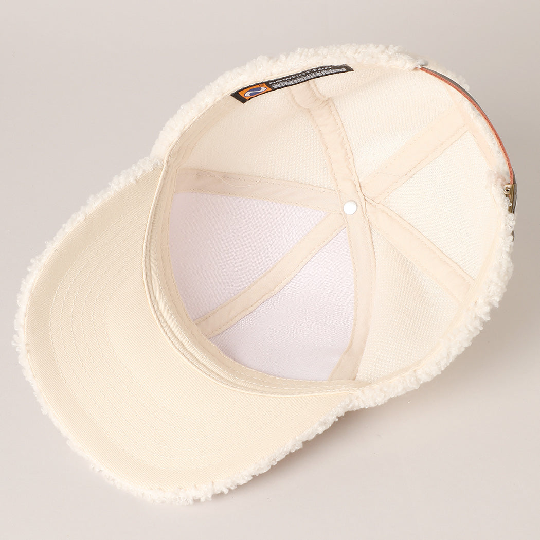 Faux Sherpa Baseball Cap - Off White